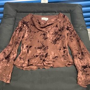 Papell Boutique Mauve Floral Blouse
